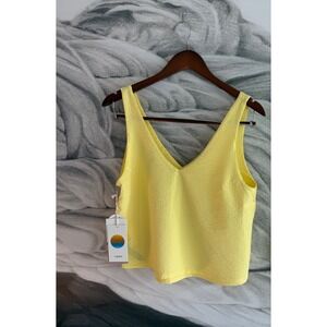 Vuori Yellow Women's  Villa Textured Crop Tank size XS Sunlight yellow